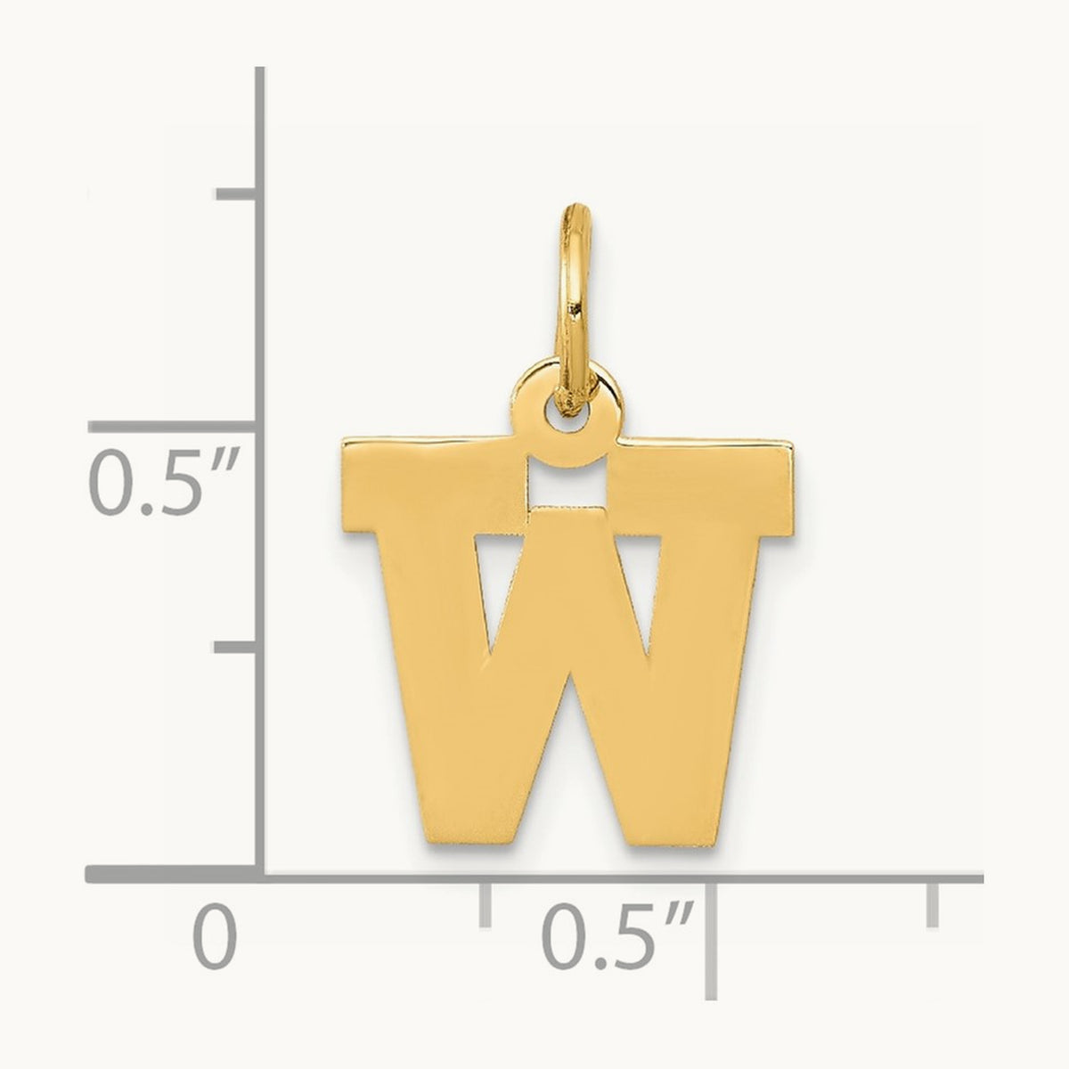 Small Block Initial Charm — 14K Yellow Gold, W