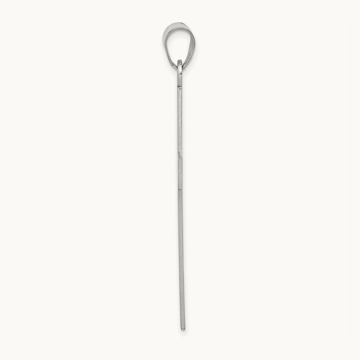 Florentine Satin Cross Pendant — 14K White Gold, 48mm