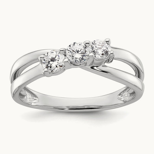 3 Stone Engagement Ring, 0.50 ct tw Lab-Grown Diamond