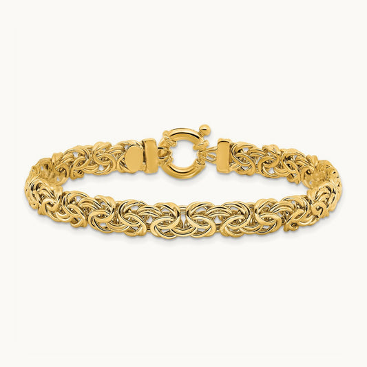 Fancy Flat Byzantine Bracelet — 7mm