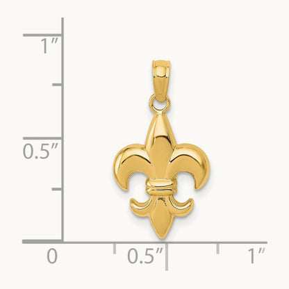 2-D Small Fleur de Lis Charm — 14K Yellow Gold