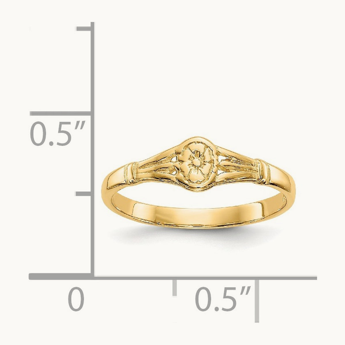 Polished Oval Baby Ring, 14K Gold