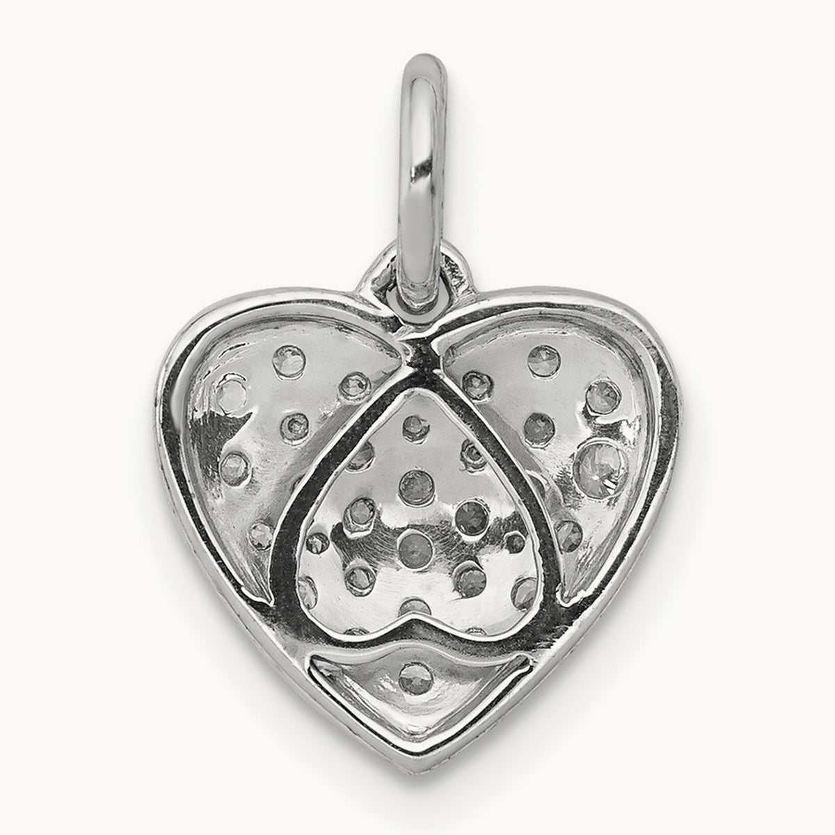 3/8ct. Diamond Heart Pendant, 14K White Gold