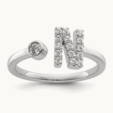 Initial N Adjustable Ring, 0.20 ct tw Lab-Grown Diamond
