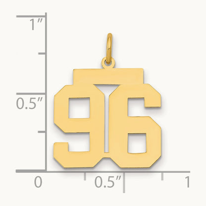 Medium Polished Number 96 Charm, 14K