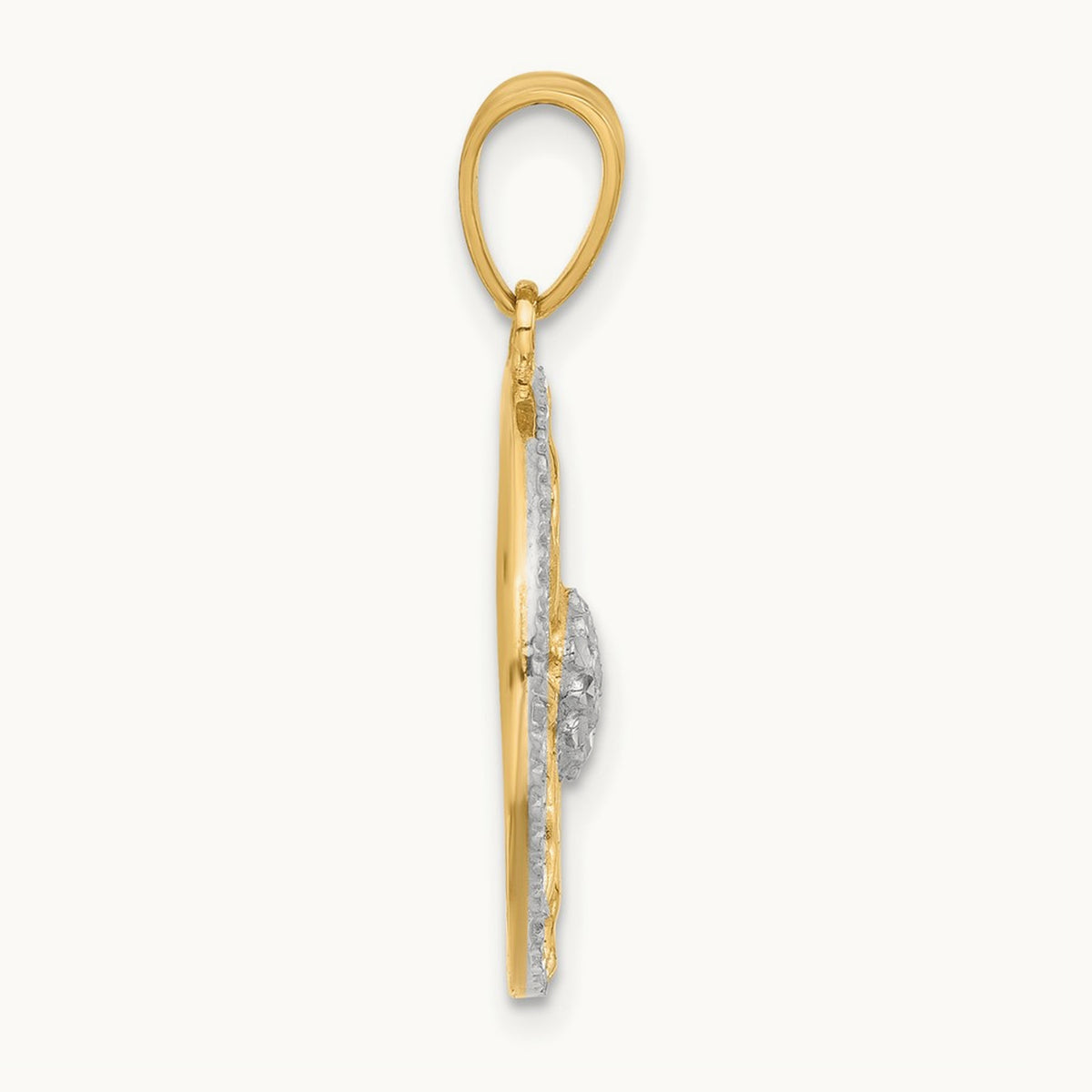 D/C Sun Pendant, 14K with White Rhodium