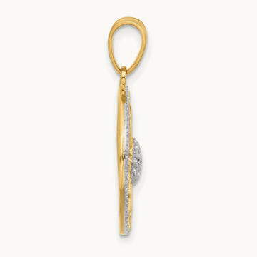D/C Sun Pendant, 14K with White Rhodium