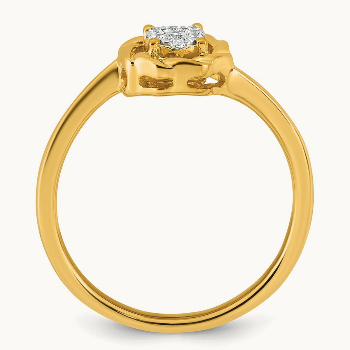 Complete Diamond Cluster Round Engagement Ring — 14K Yellow Gold