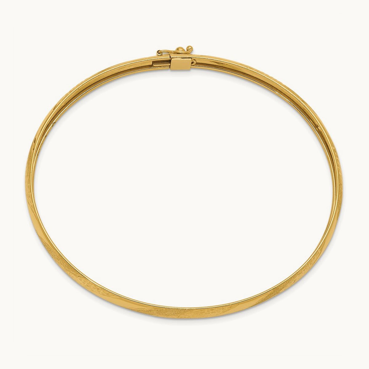 Twisted Diamond-cut Flexible Bangle, 14K