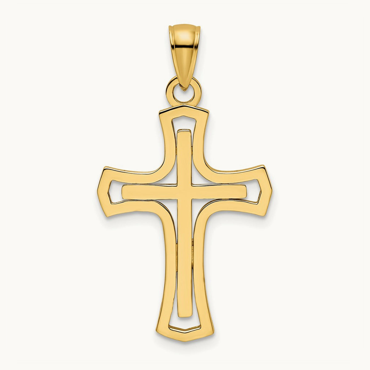 Polished Cross Pendant, 14K