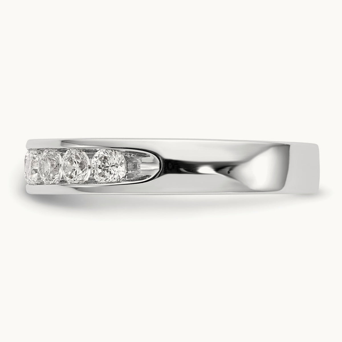 9- Stone Ladies Band Mounting, 2.7mm, 14K White Gold