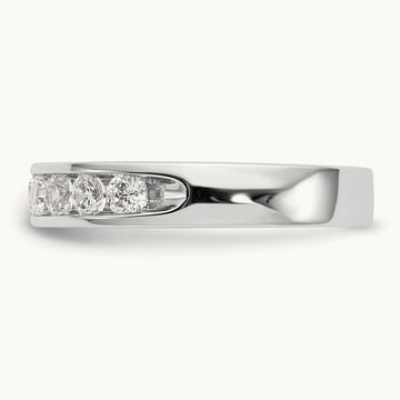 9- Stone Ladies Band Mounting, 2.7mm, 14K White Gold