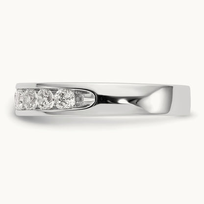 9- Stone Ladies Band Mounting, 2.7mm, 14K White Gold
