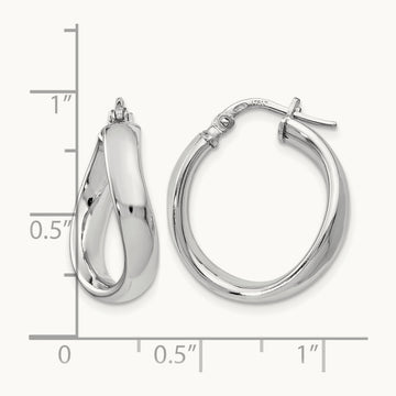 RH-plated Polished Twisted Hoop Earrings, Sterling Silver — Leslie's