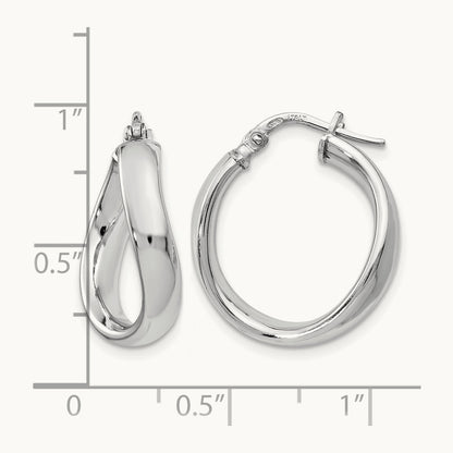 RH-plated Polished Twisted Hoop Earrings, Sterling Silver — Leslie's