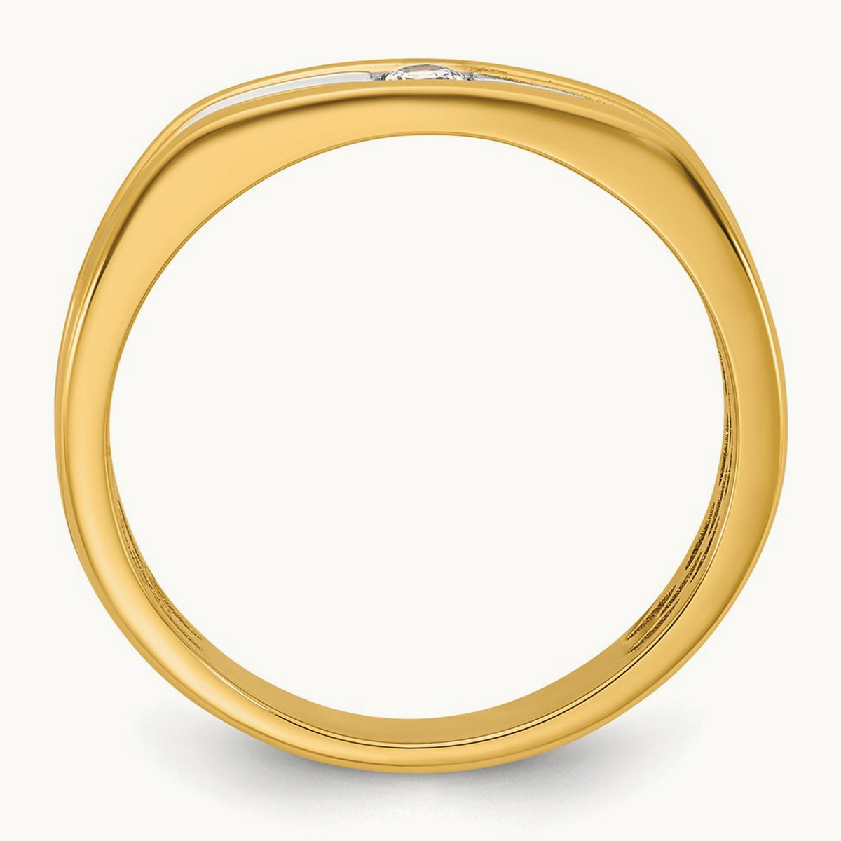 w/White Rhodium IB Goodman Mens Complete 1/10ct Diamond Ring, 14K Yellow Gold