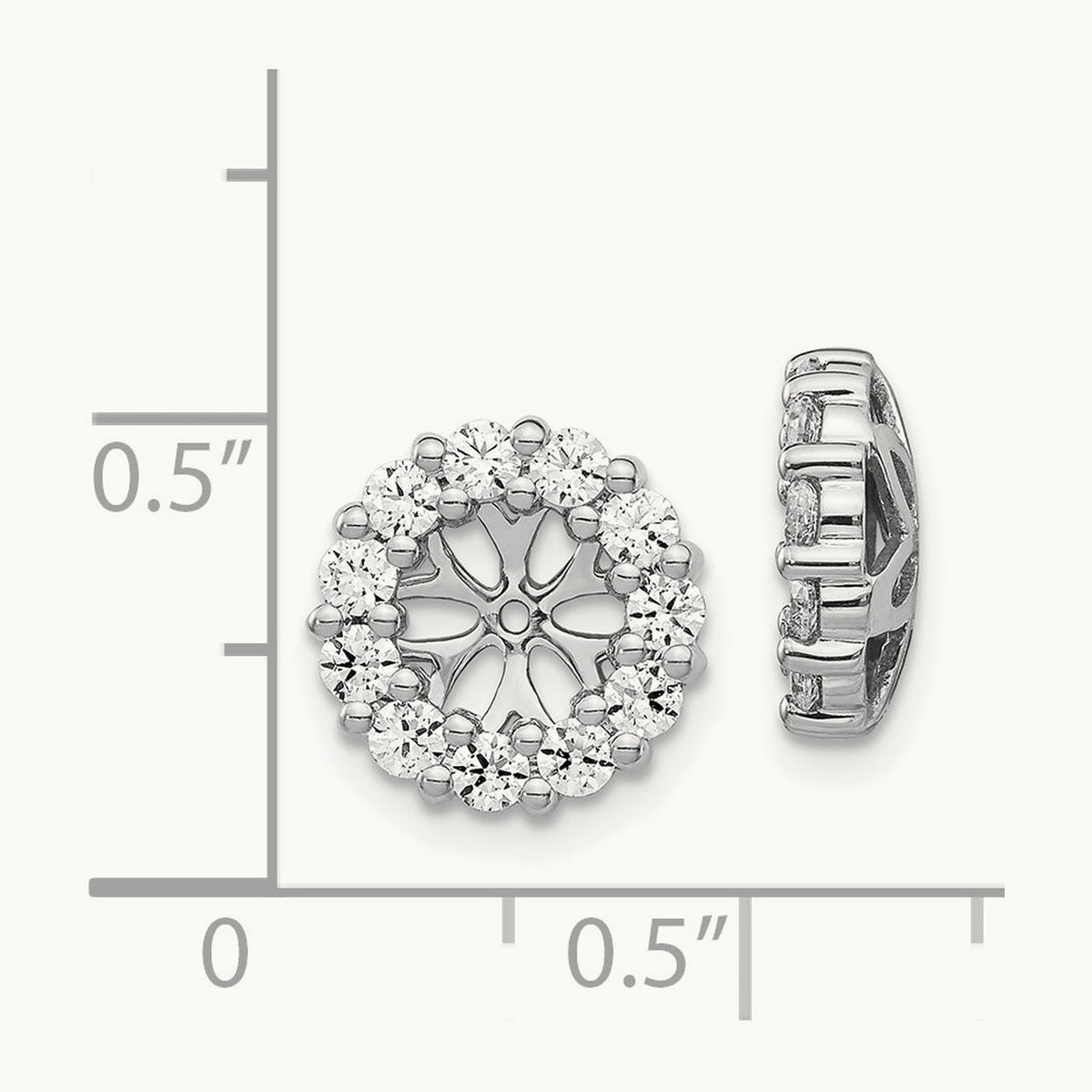 Diamond Earring Jackets — 14K White Gold