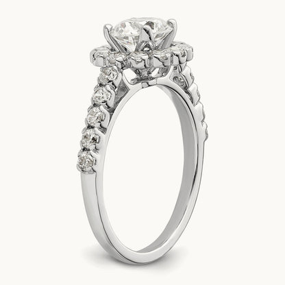Round Halo Semi-Mount Engagement Ring, 0.75 ct tw
