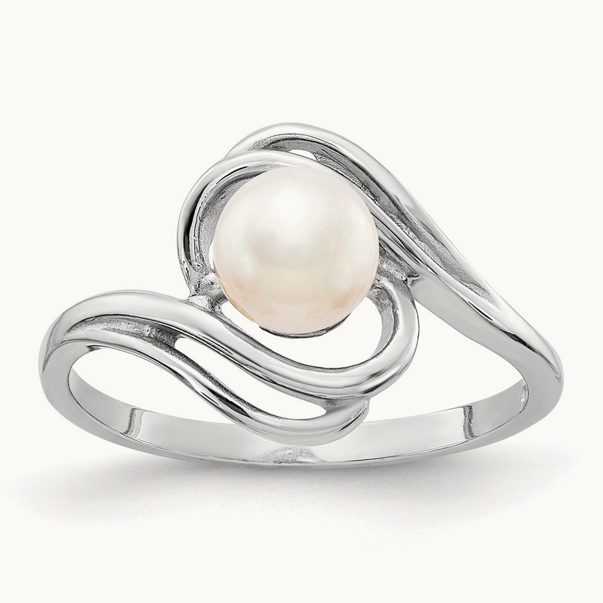 FW Cultured Pearl Ring, 5.5mm, 14K White Gold