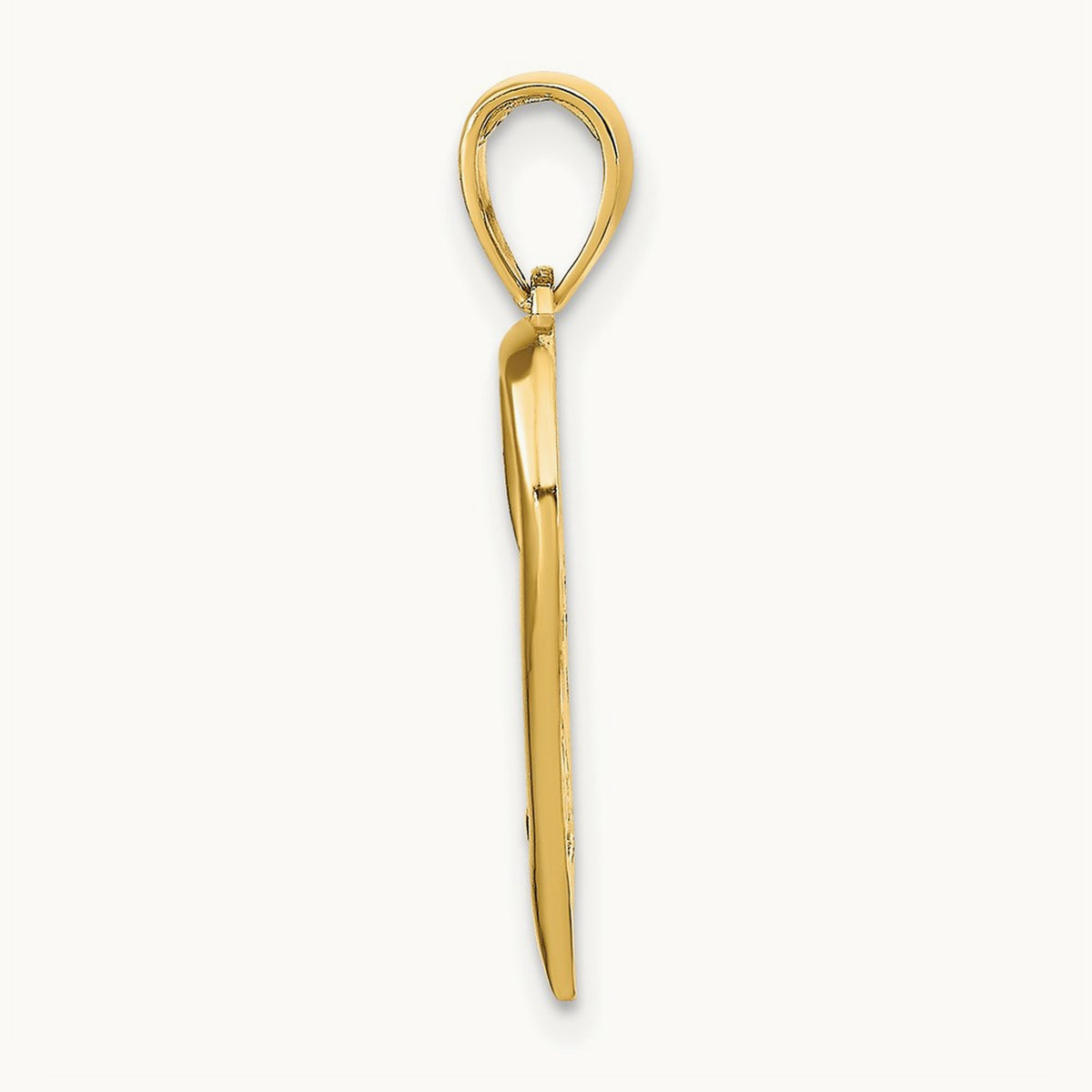 Polished Heart and -X- Pendant — 14K Yellow Gold