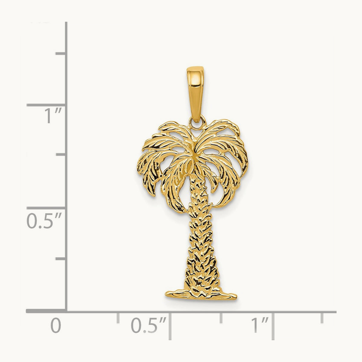 Palm Tree Pendant — 14K Yellow Gold