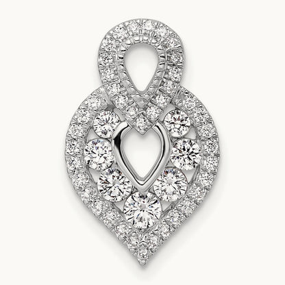 Polished Diamond Fancy Chain Slide, 14K White Gold