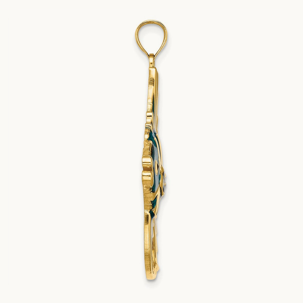w/ Blue Enamel ANGELFISH Charm, 14K