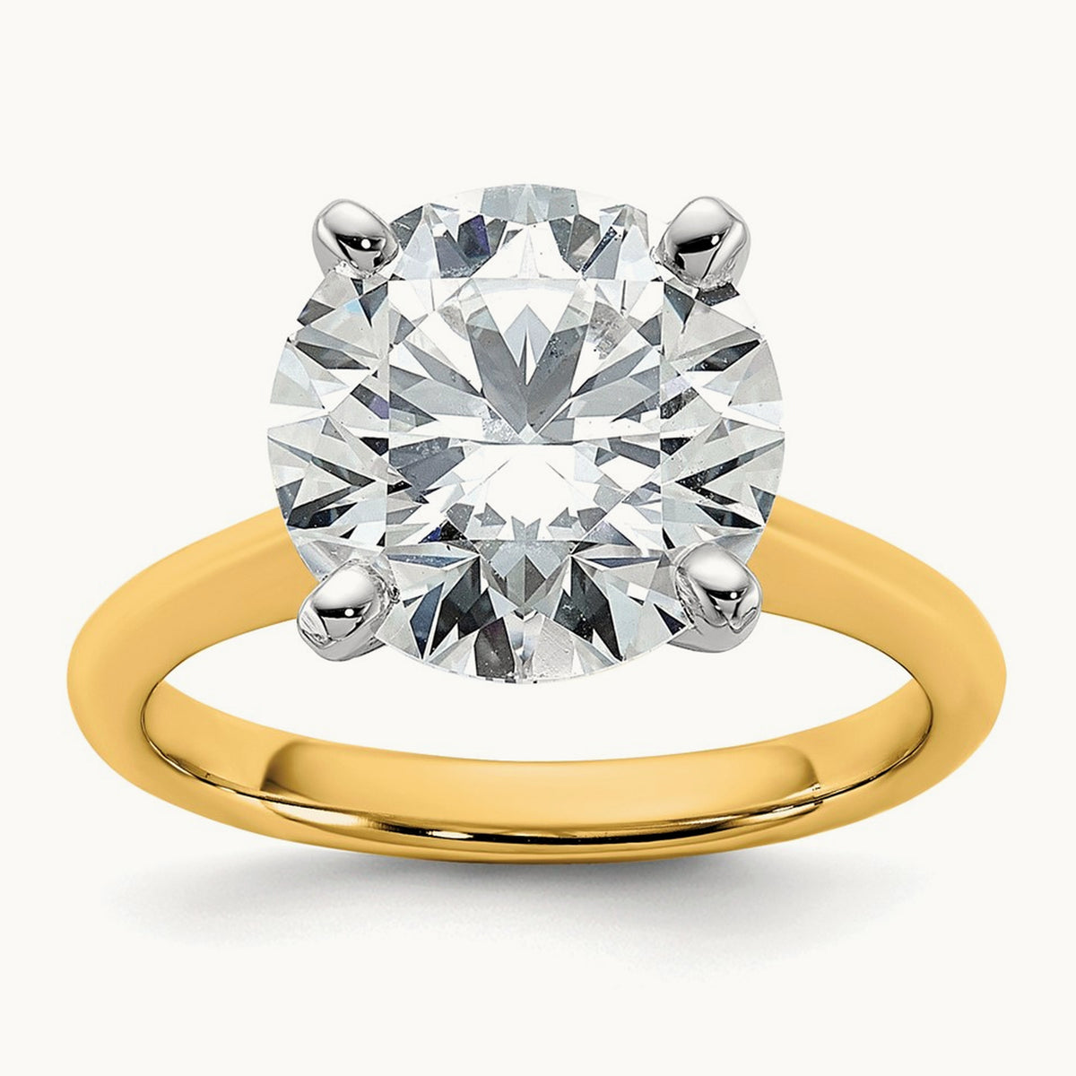 Round 8X Ring, 5.00 ct tw Lab-Grown Diamond — 14K Two-Tone
