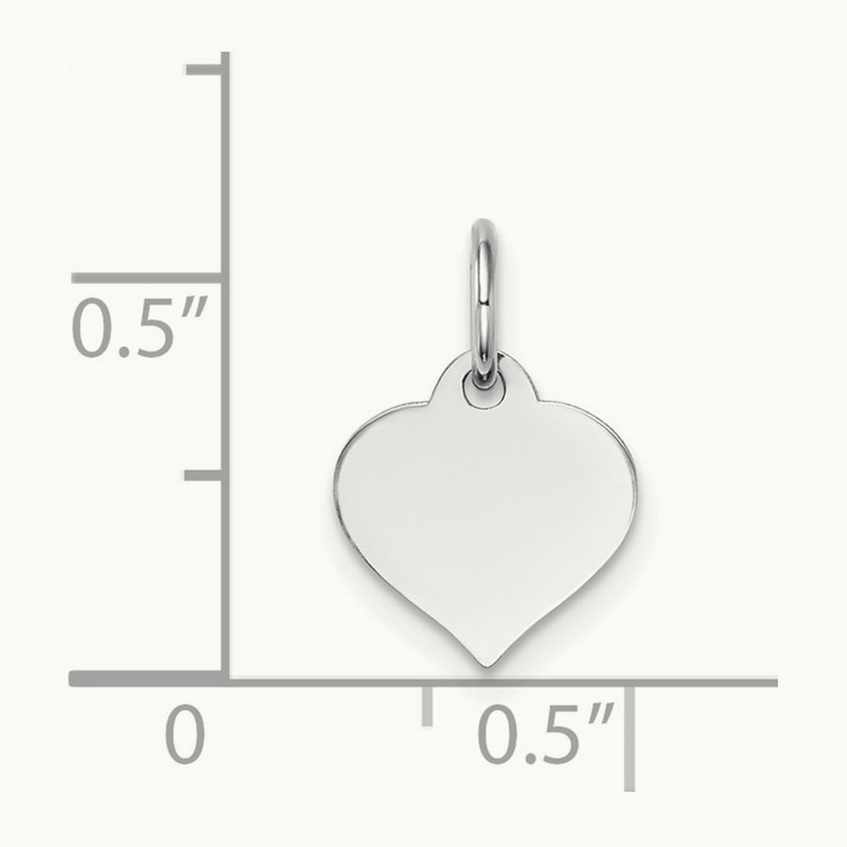 Heart Disc Charm, 14K White Gold