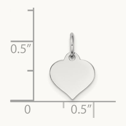 Heart Disc Charm, 14K White Gold