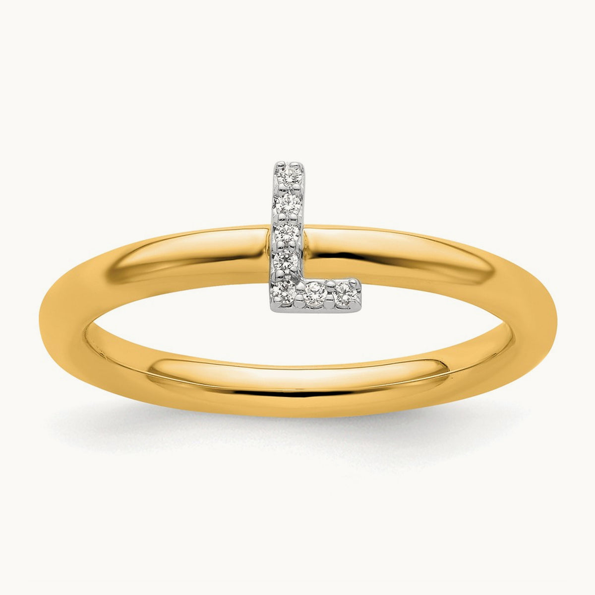Stackable Diamond Ring — 14K Yellow Gold, L
