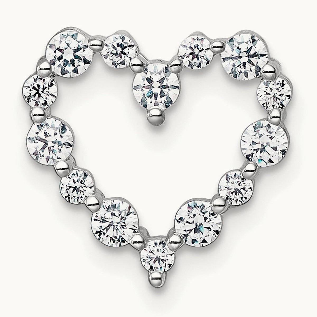 Heart Chain Slide Pendant, 0.50 ct tw Lab-Grown Diamond — 14K White Gold