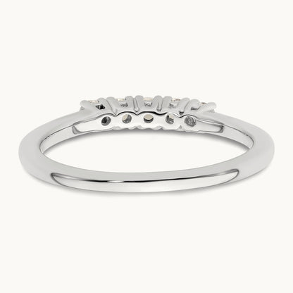 5-Stone Diamond Band, 14K White Gold