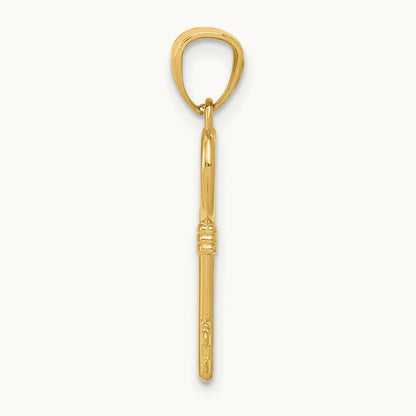 Polished 3D Heart Key Charm, 14K