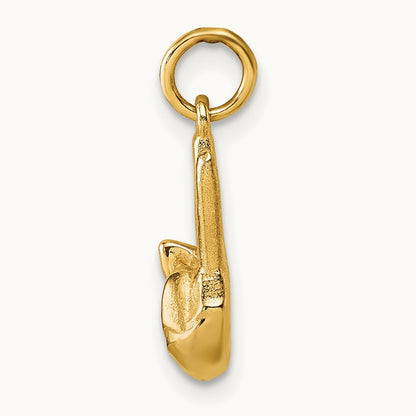 American Sign Language Alphabet Fingerspelling Sign W Pendant, 14K