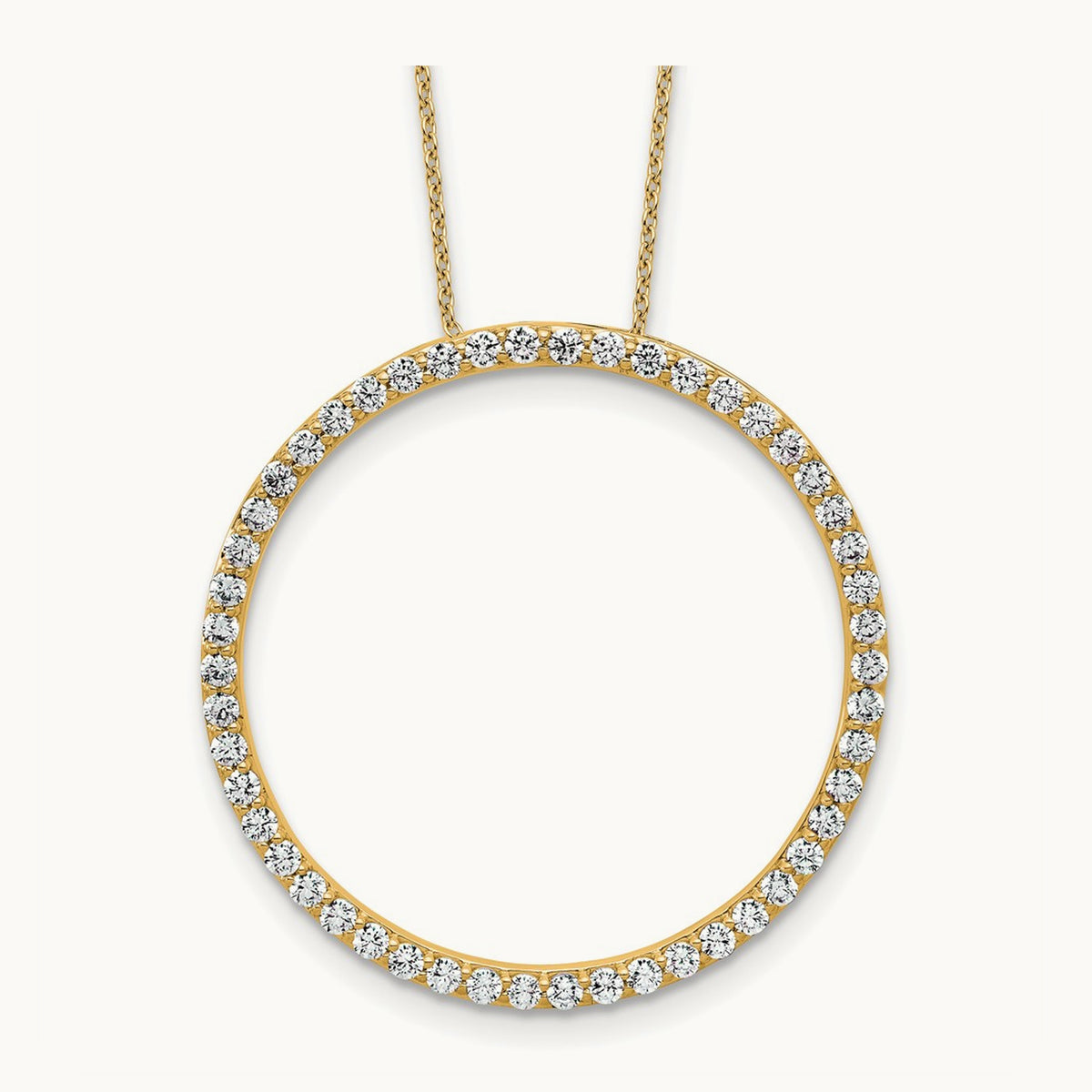 Circle Slide Necklace, 1-3 ct Lab-Grown Diamond — 14K Yellow Gold
