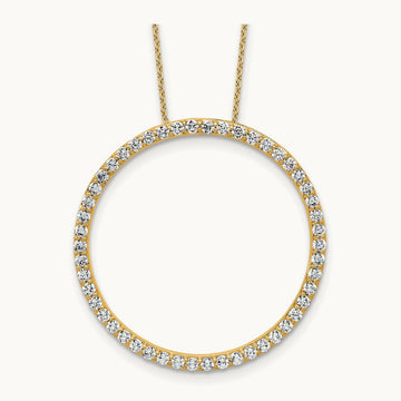 Circle Slide Necklace, 1-3 ct Lab-Grown Diamond — 14K Yellow Gold