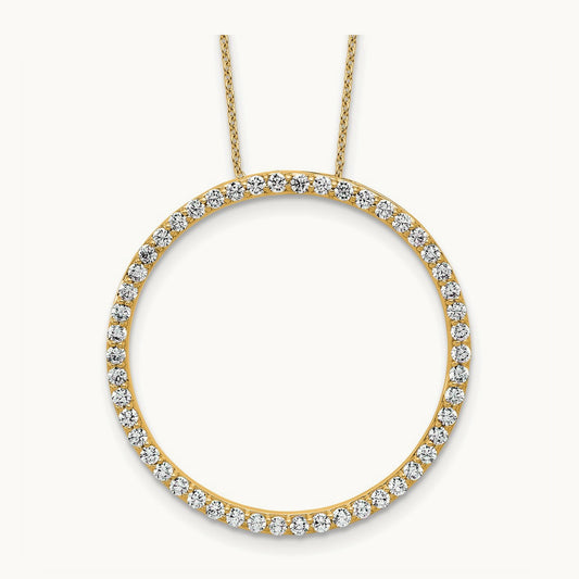 Circle Slide Necklace, 1-3 ct Lab-Grown Diamond — 14K Yellow Gold