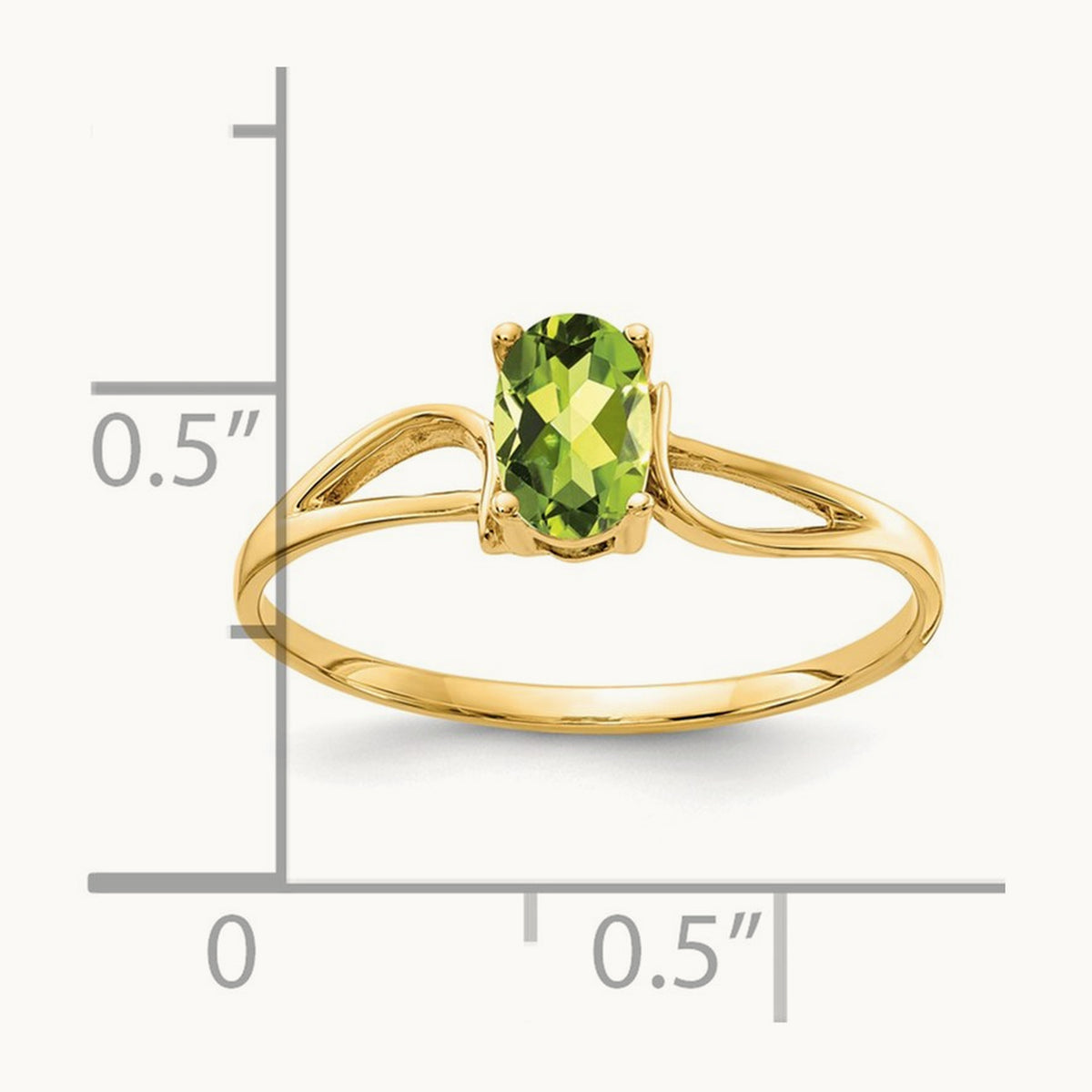 6x4mm Oval Peridot ring, 14K