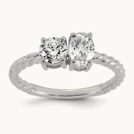 2 Stone Fashion Ring, 1.00 ct tw Lab-Grown Diamond