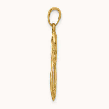 Polished w/Satin Figure 8 Cross Pendant, 14K