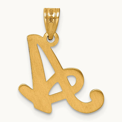 Script Letter A Initial Pendant, 14K