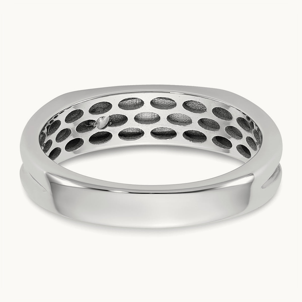 Setting: with White Rhodium IB Goodman Men's Diamond Ring Mounting, 14K Gold — 14K White Gold