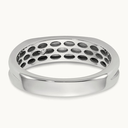 w/Black Rhodium IB Goodman Mens Complete 1/10ct Diamond Ring, 14K White Gold