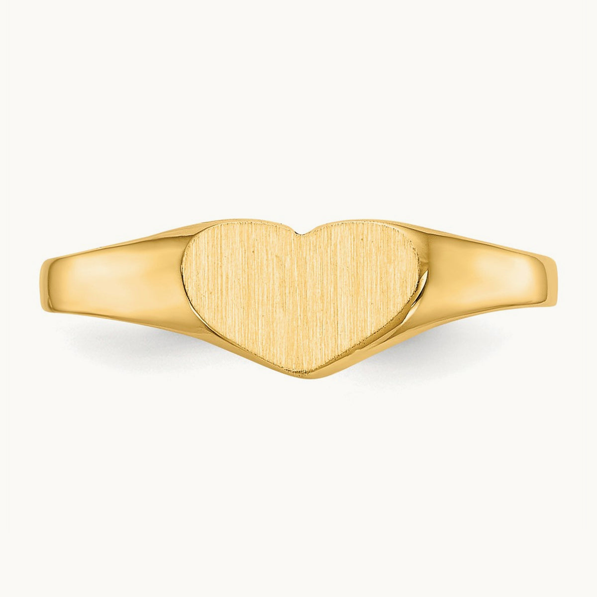 Closed Back Heart Signet Ring — 14K Yellow Gold, 7.5x5.5mm, 6