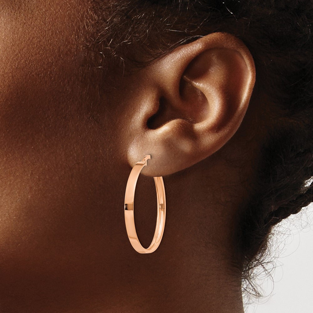 Large Hoop Earrings — 14K Rose Gold, 3mm