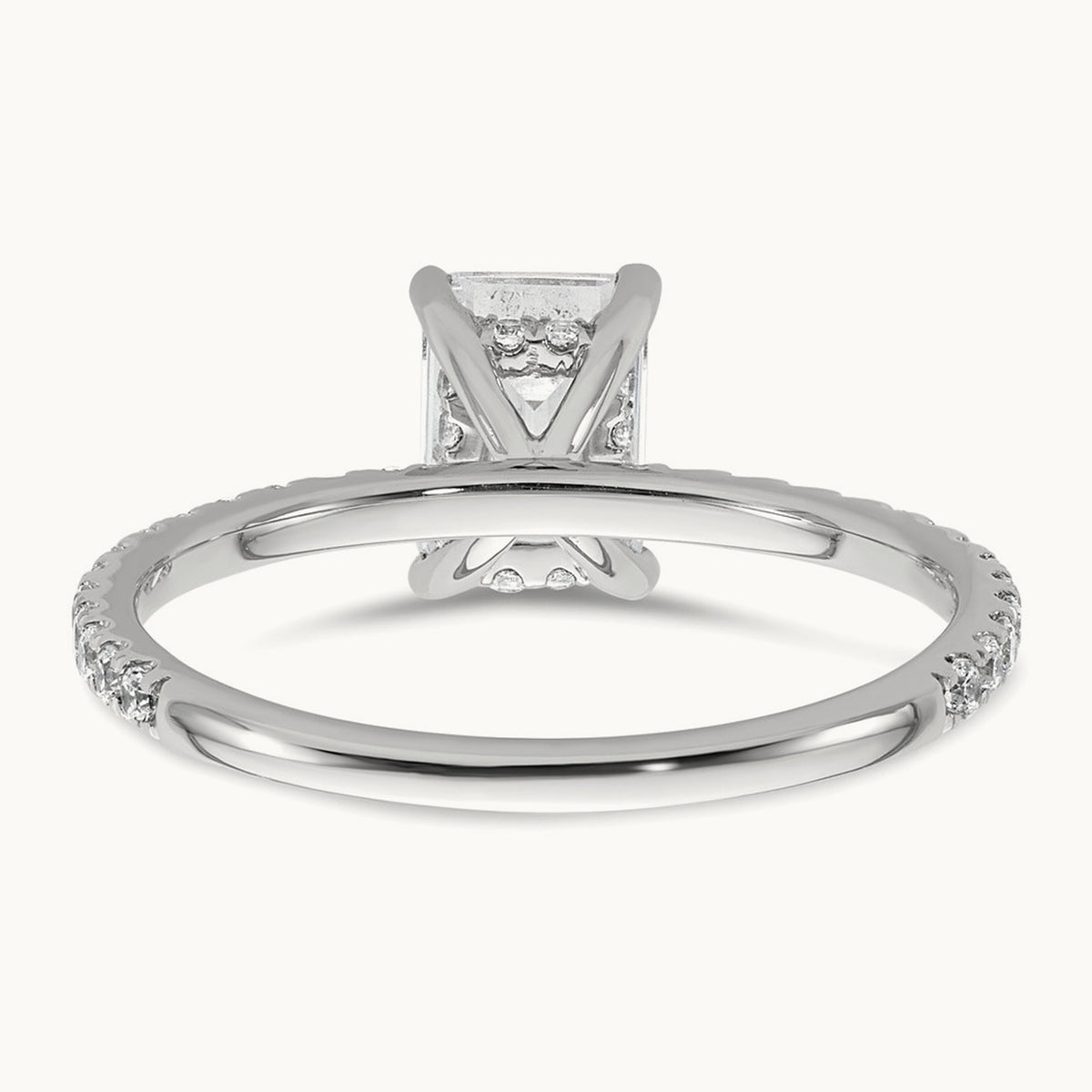 Emerald Solitaire Engagement Ring, 1.25-2.25 ct tw Lab-Grown Diamond — 14K White Gold, 7