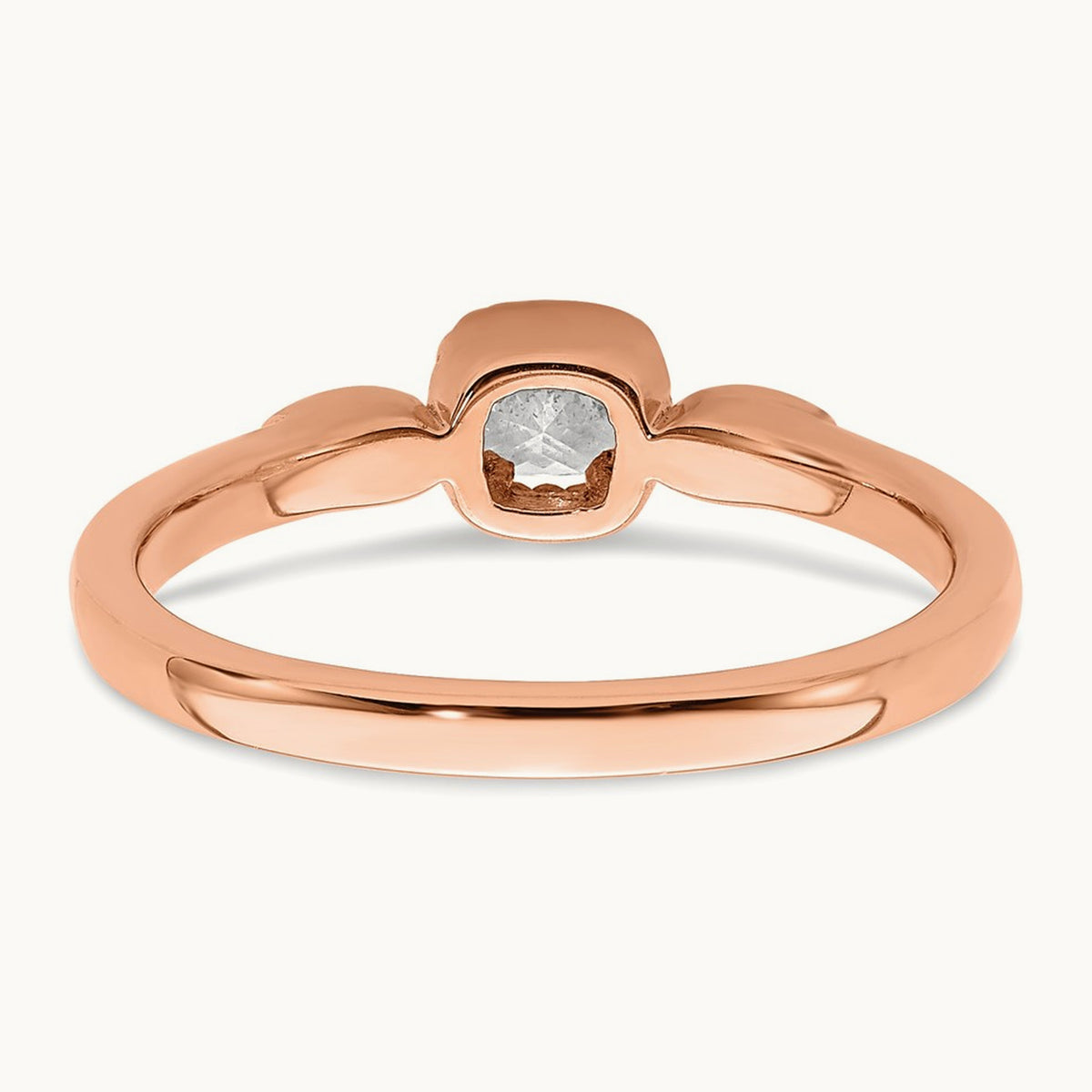 Gold Petite Rope Edge Cushion Ring, 0.25 ct tw — 14K Rose Gold