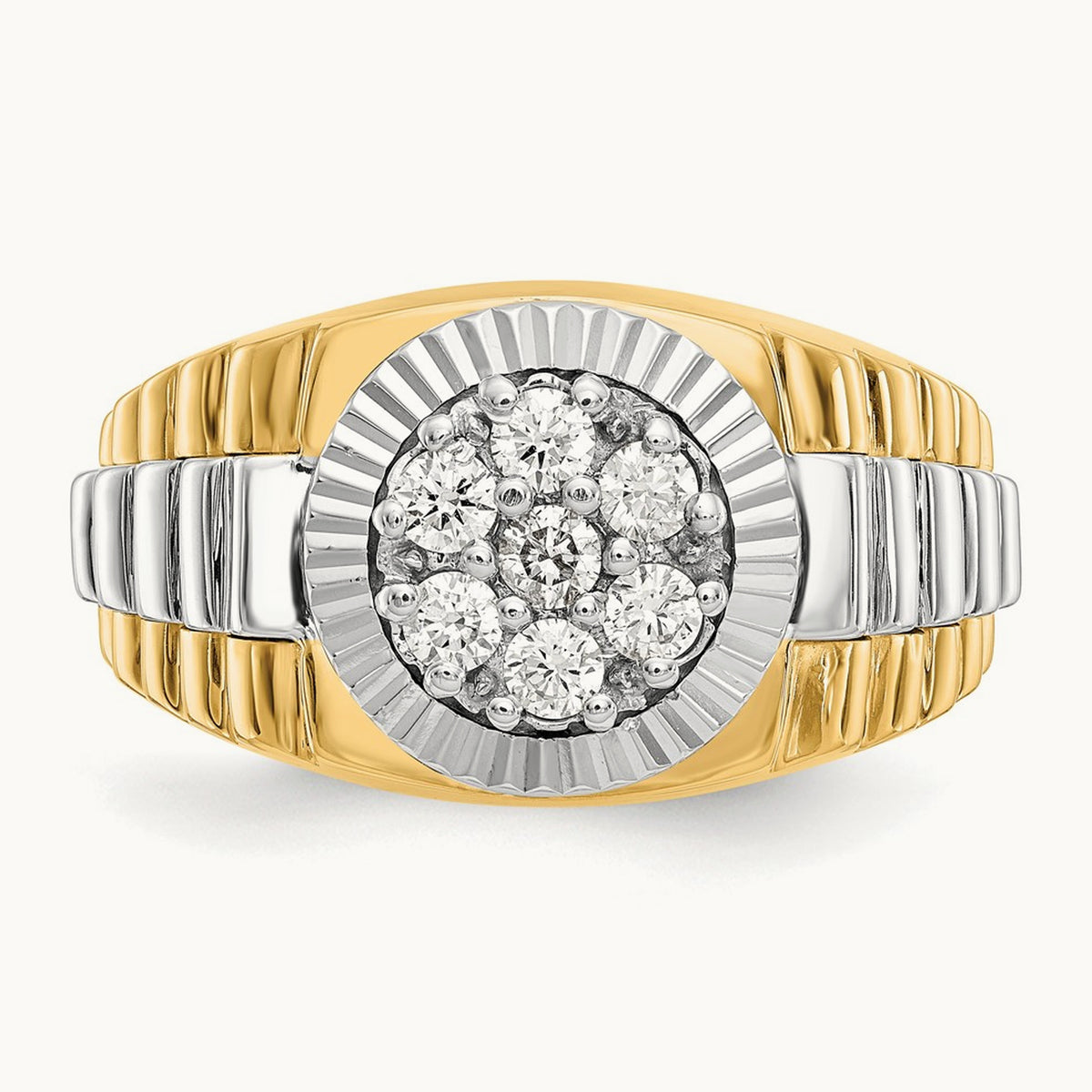 Ridged Men's Ring — 1/2 ct, 10