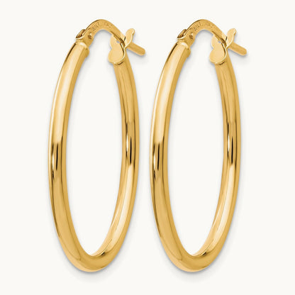 Polished Oval Hinged Hoop Earrings — Leslie's — 10K Yellow Gold, 17mm